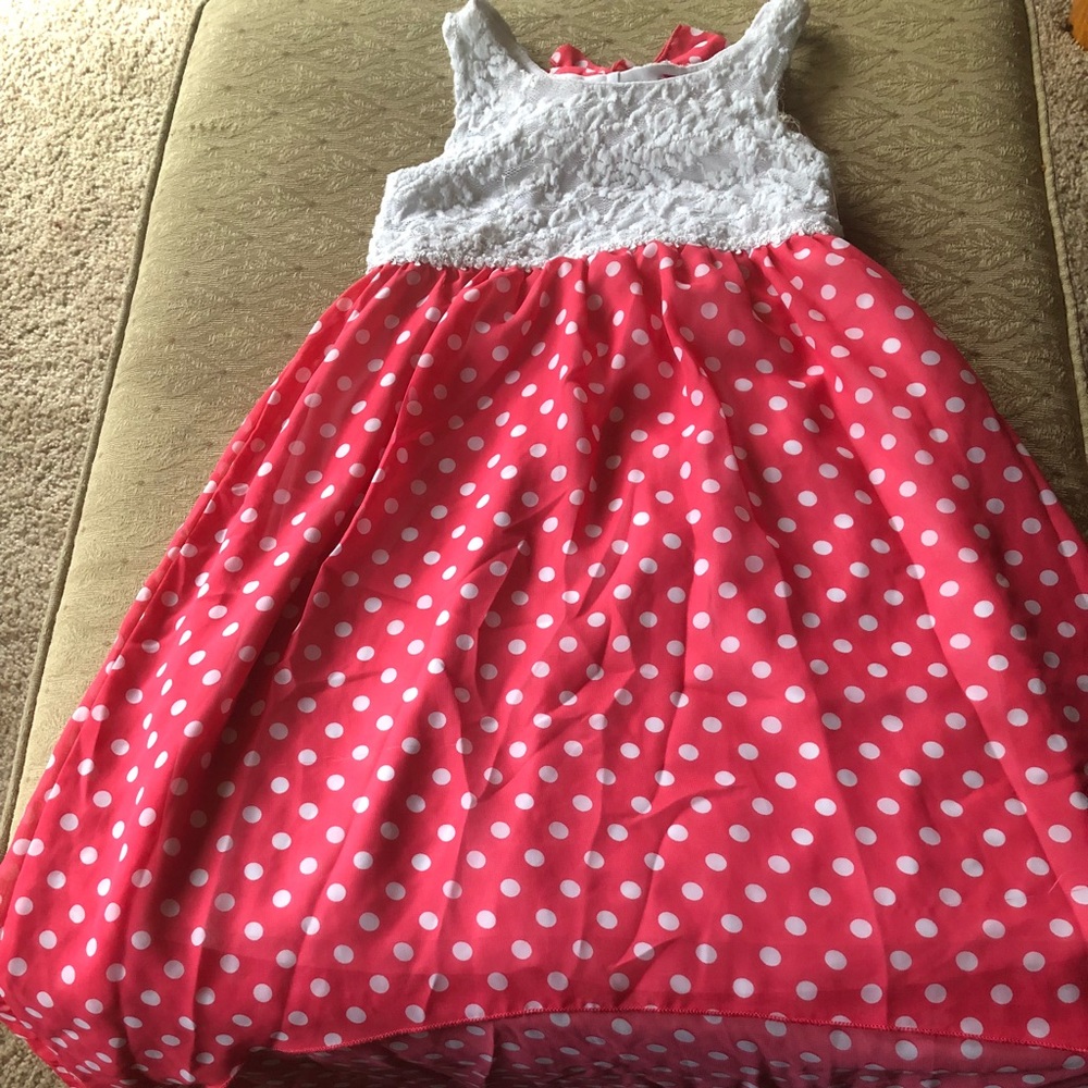 Pink half front-long back dress